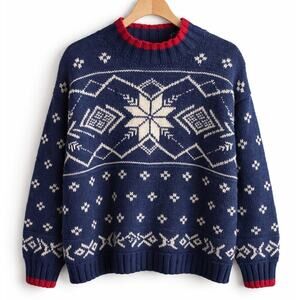 Ralph Lauren Vintage Handknit Nordic Snowflake Sweater